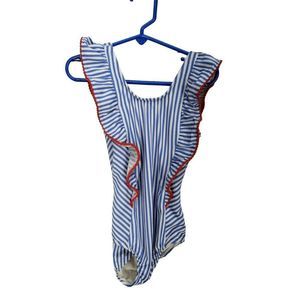 CAT & JACK Girl's Nautical Striped Swim beach‎ Surfing Suit One piece Small 5/6